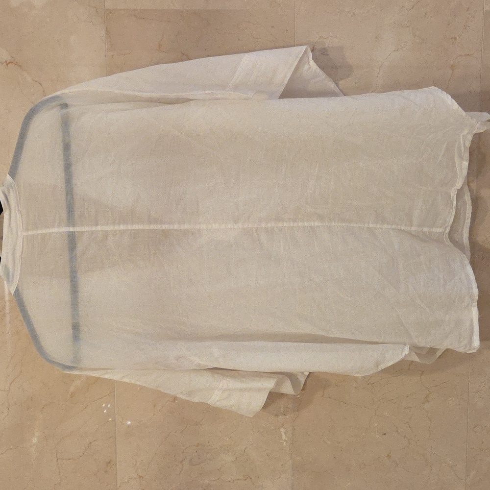 Women's JUCCA WHITE LINEN TOP BLOUSE ITALY SIZE 10 $219 - Picture 4 of 6